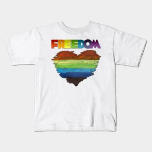 Heart dark FREEDOM Kids T-Shirt